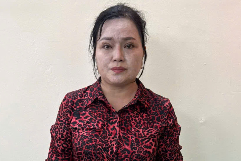 Bà Hội tại cơ quan công an. Ảnh: Công an cung cấp.