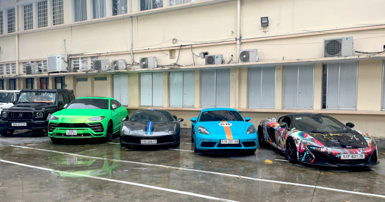 Các siêu xe liên quan đến vụ án. Các siêu xe liên quan đến vụ án.