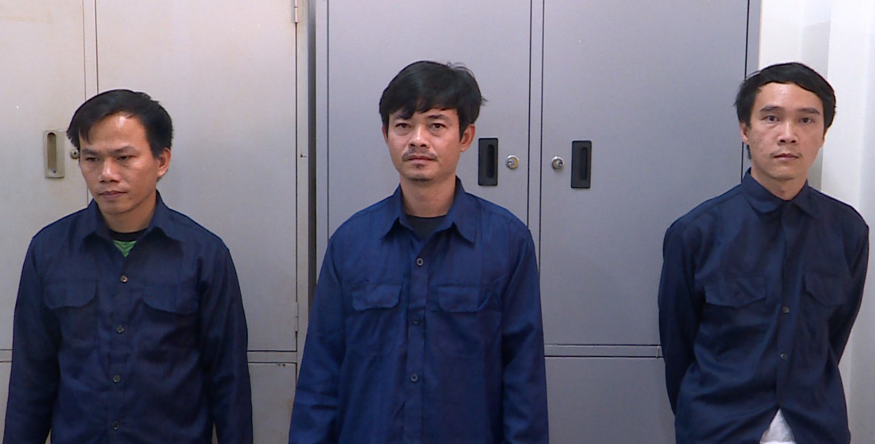 Nhóm Cường, Tuấn và Hòa. Ảnh: Công an cung cấp.