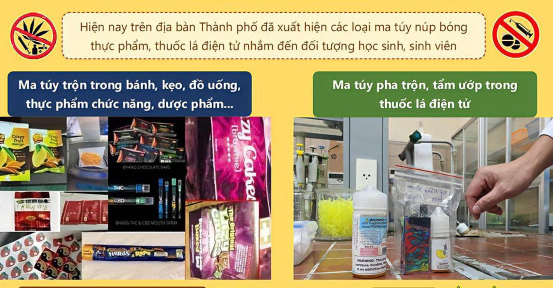 Công an cảnh báo ma túy trộn trong thực phẩm chức năng và thuốc lá điện tử. Công an cảnh báo ma túy trộn trong thực phẩm chức năng và thuốc lá điện tử.