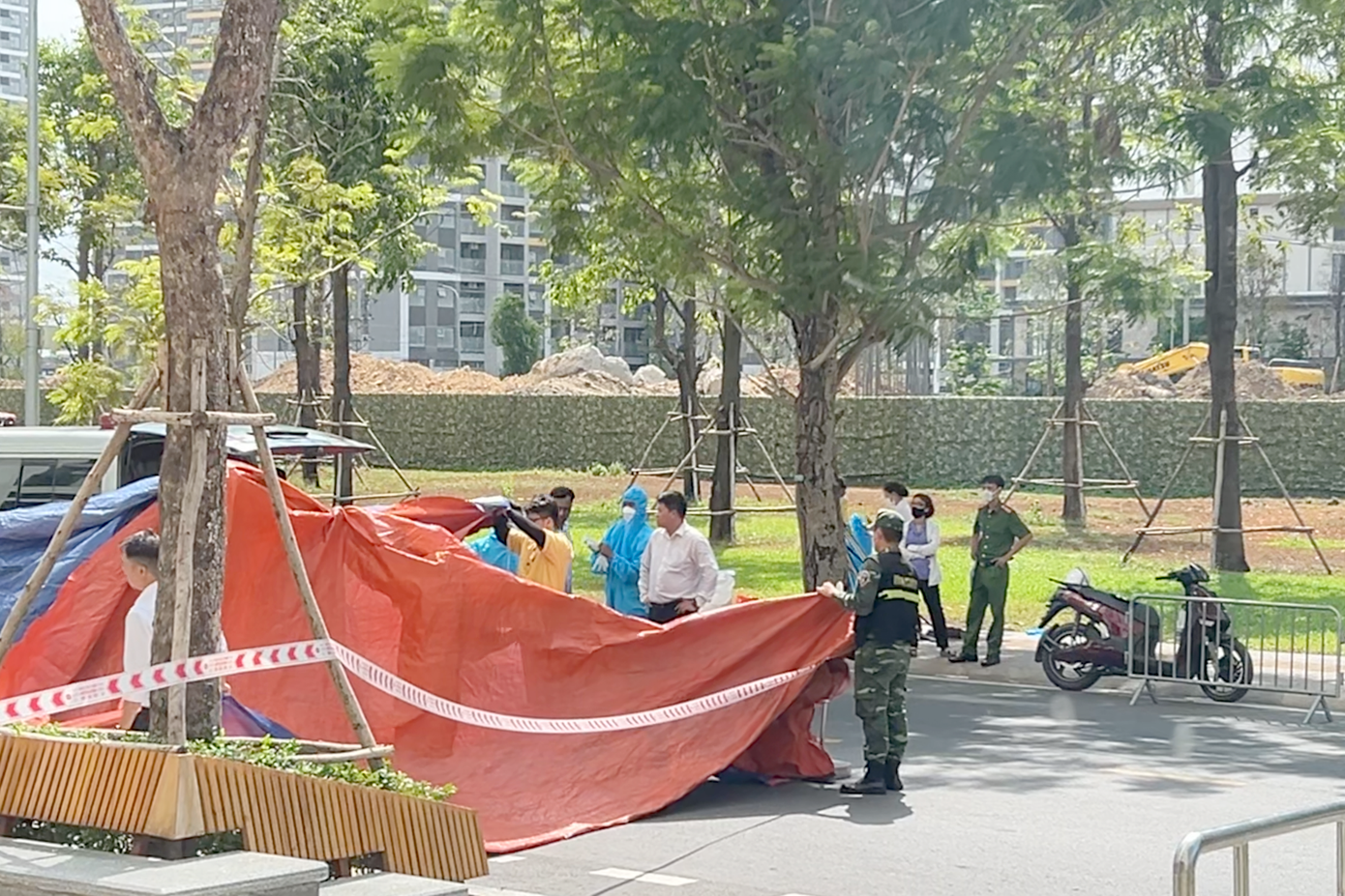 Khu vực phát hiện người đàn ông tử vong.