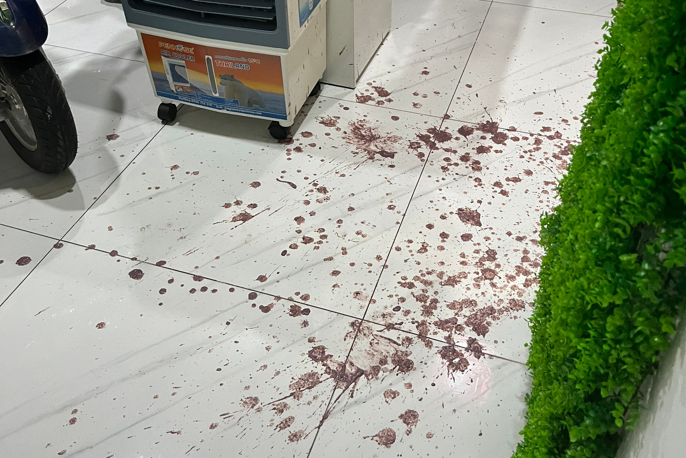 Mắm tôm vương vãi khắp nền nhà. Ảnh: L.C.