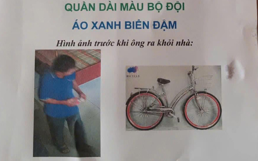 Đặc điểm nhận dạng của cụ ông. Ảnh: GĐCC.