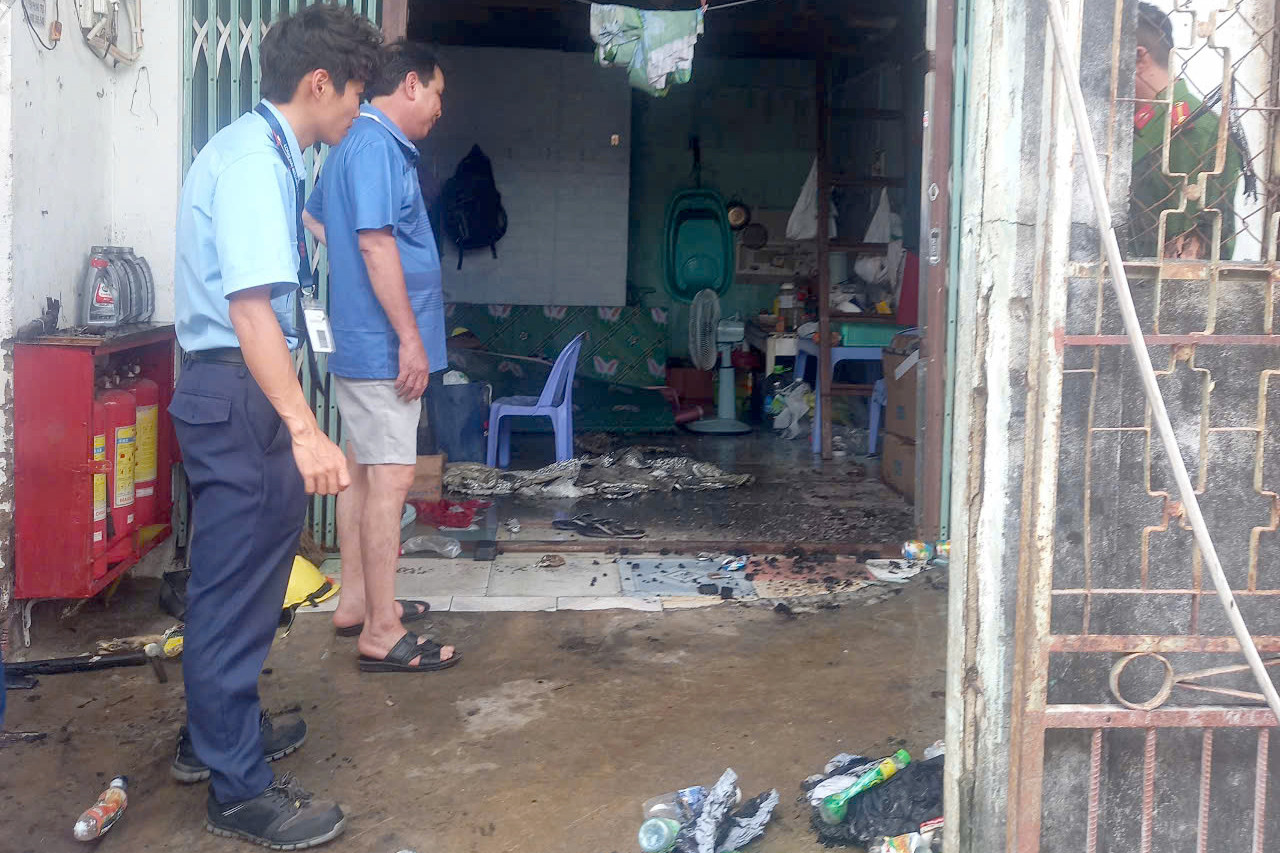 Phòng trọ xảy ra cháy. Ảnh: C.A.