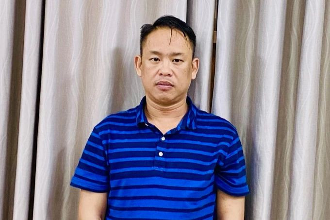 Nguyễn Quốc Cường tại cơ quan công an. Ảnh: Công an cung cấp. Nguyễn Quốc Cường tại cơ quan công an. Ảnh: Công an cung cấp.