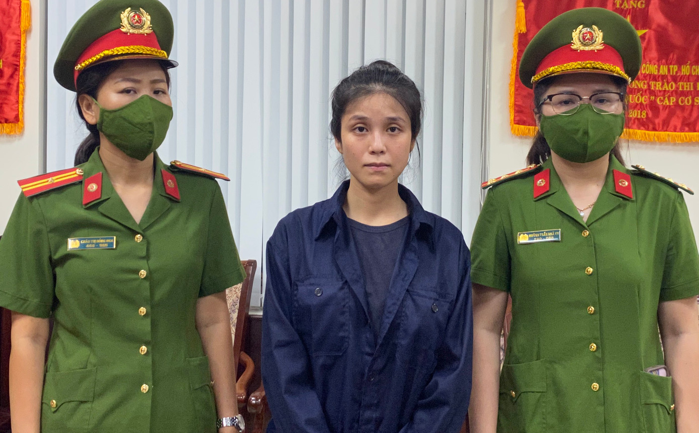 Nguyễn Đỗ Trúc Phương tại cơ quan công an. Ảnh: Công an cung cấp. Nguyễn Đỗ Trúc Phương tại cơ quan công an. Ảnh: Công an cung cấp.