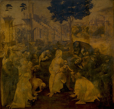 Tác phẩm dở dang của Leonardo vẽ năm 1481 có tên The Adoration of the Magi