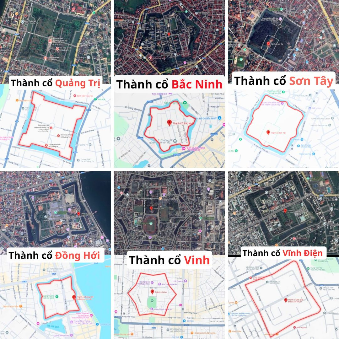 Các thành cổ nổi tiếng tại Việt Nam được nhắc đến trong video. (Ảnh: bicanthongthai)