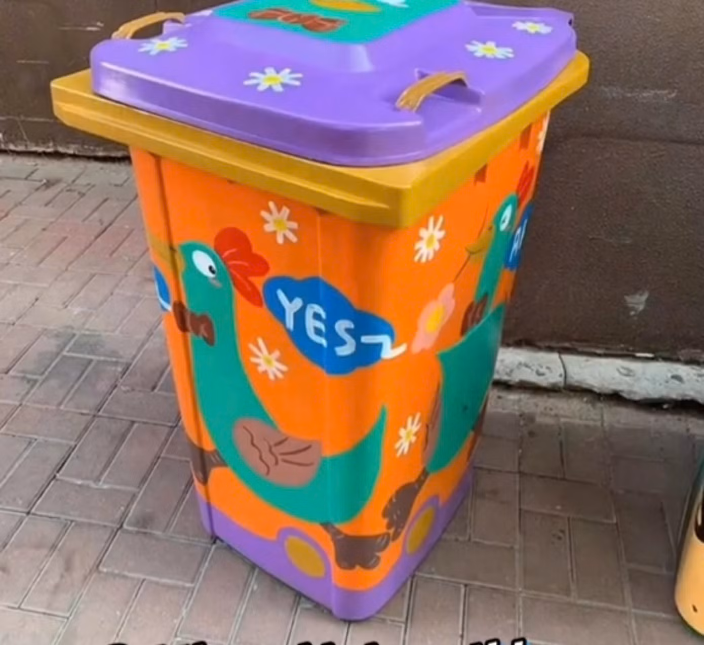Chiếc "hành lý" độc lạ được trang trí với vẻ ngoài vô cùng bắt mắt. (Ảnh: @achinesetranslator)