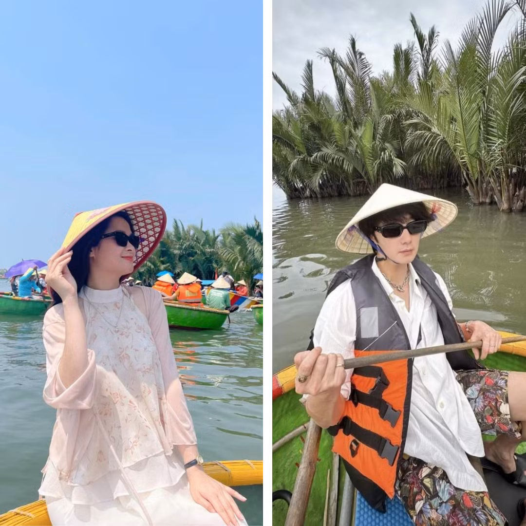 Cheap moment tại Hội An cùng nam diễn viên Jung Il Woo trong chuyến du lịch Việt Nam vào tháng 4 vừa qua. (Ảnh: Ngọc Ánh/jillwww)