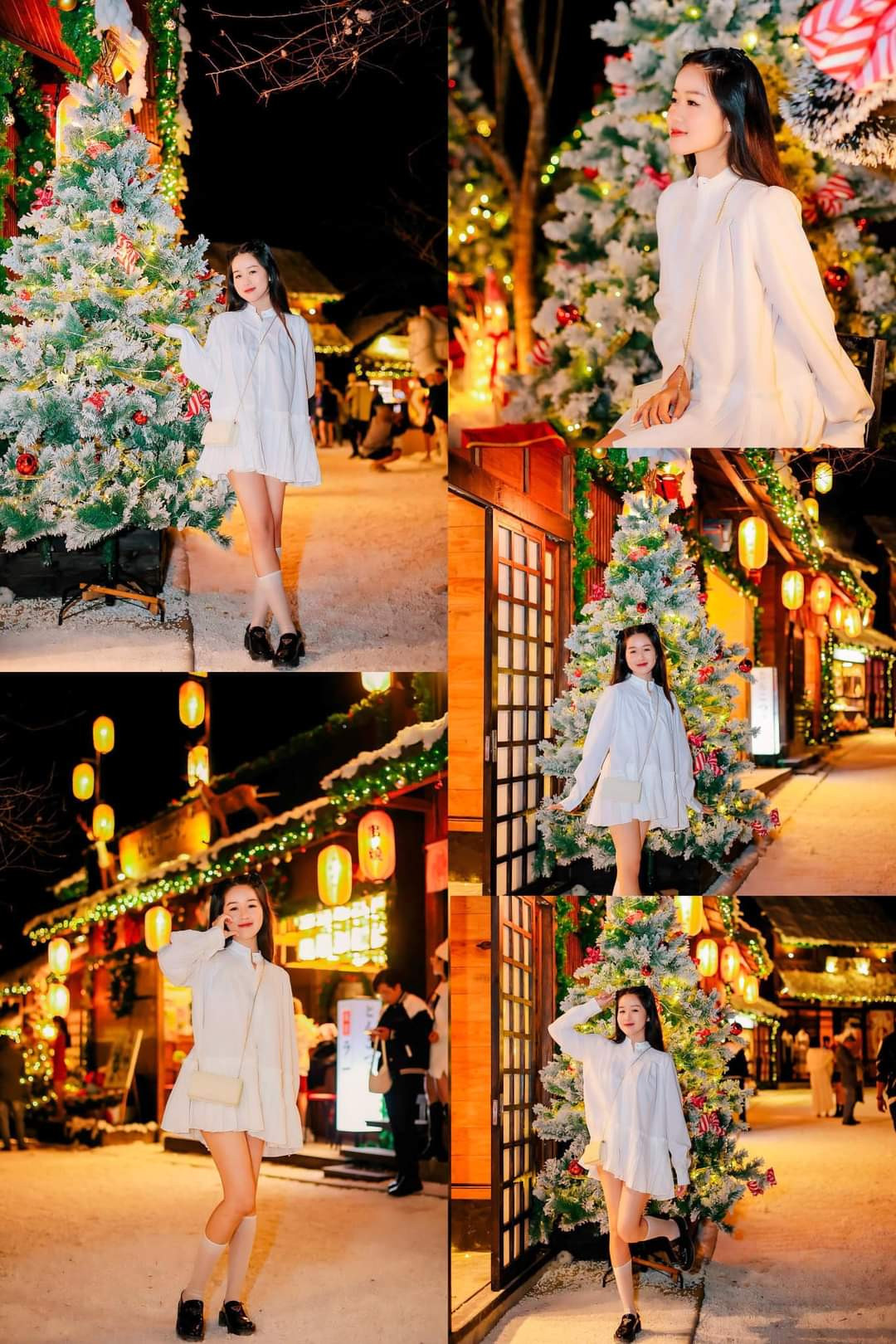 Cô nàng &quot;flex&quot; ảnh xinh chụp vào buổi tối tại thị trấn nhỏ. (Ảnh: Cậu Dũng)