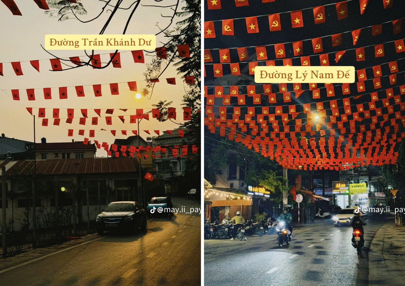 Sắc đỏ thắm trải dài nhiều con phố. (Ảnh: @may.ii_pay)