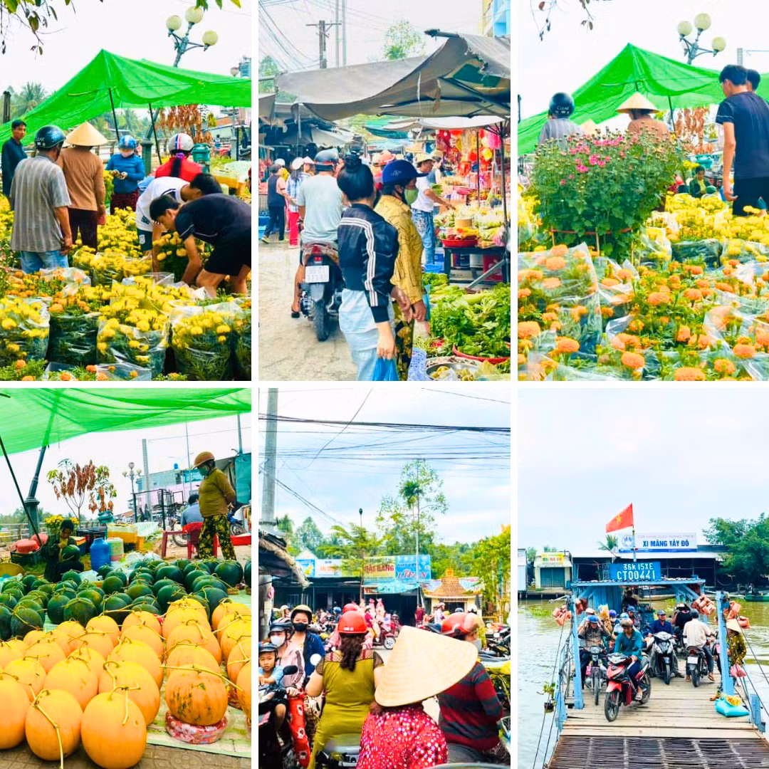 Khung cảnh nhộn nhịp, đông đúc tại chợ Tết ở Hậu Giang. (Ảnh: Truyền hình Hậu Giang)