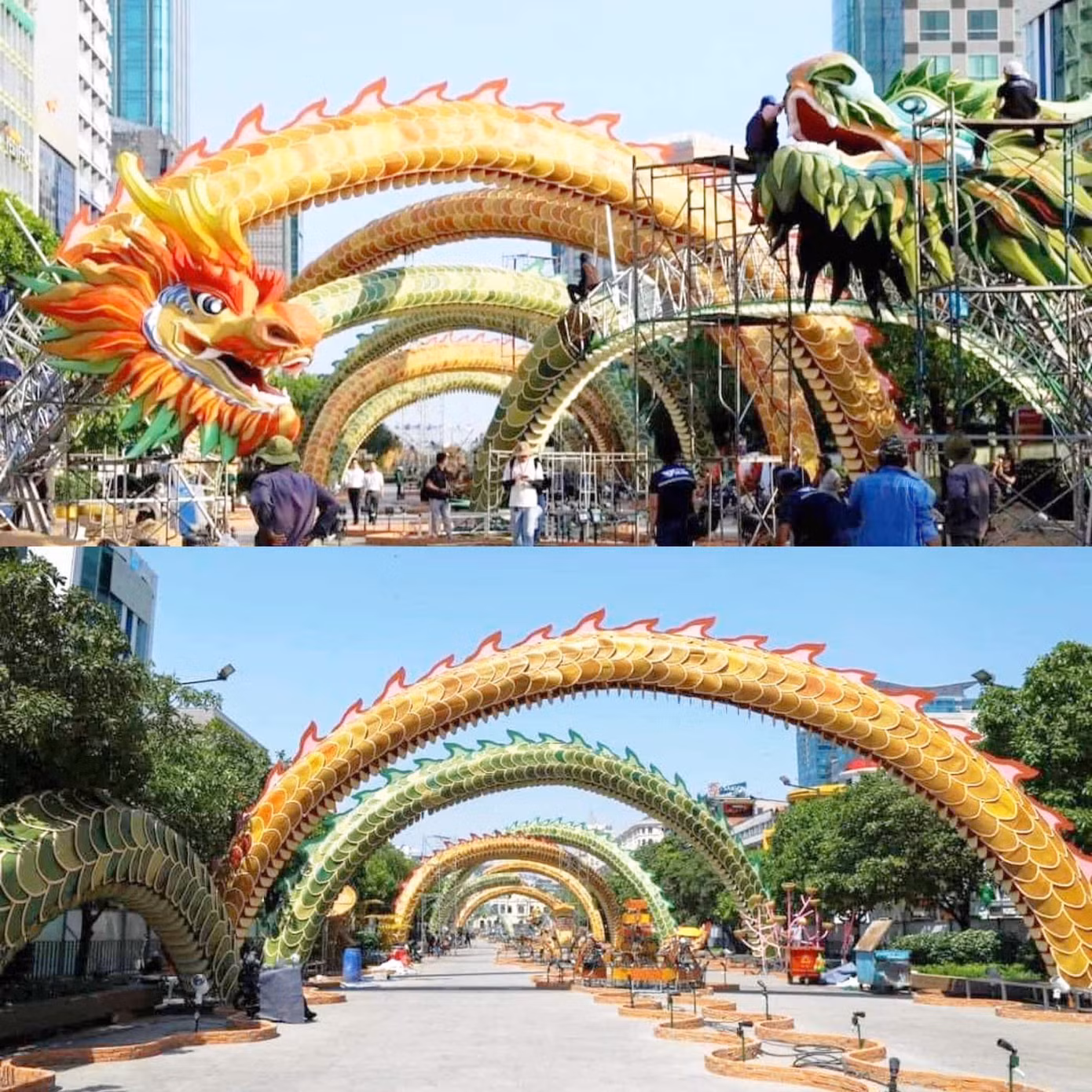 Thần thái của đôi rồng được nhiều du khách trầm trồ khen ngợi. (Ảnh: Quang Huy Trần) Thần thái của đôi rồng được nhiều du khách trầm trồ khen ngợi. (Ảnh: Quang Huy Trần)