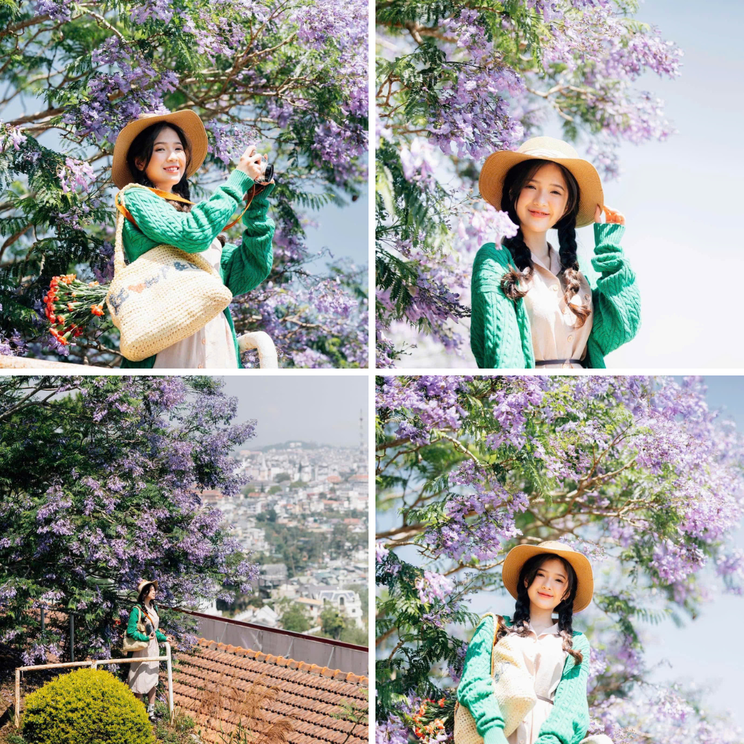 Cô bạn hóa "nàng thơ" check-in cùng mùa phượng tím Đà Lạt. (Ảnh: Đồng Ngô) Cô bạn hóa "nàng thơ" check-in cùng mùa phượng tím Đà Lạt. (Ảnh: Đồng Ngô)