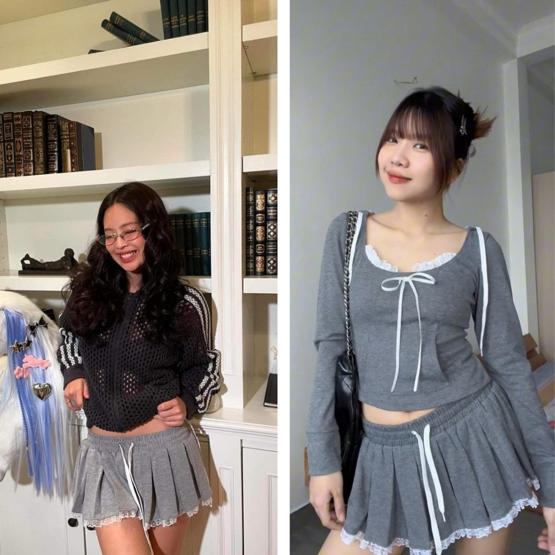 Chiếc váy được cư dân mạng “săn lùng” những ngày qua để cheap moment cùng Jennie BLACKPINK. (Ảnh: sooyaa__/daitrangpham)