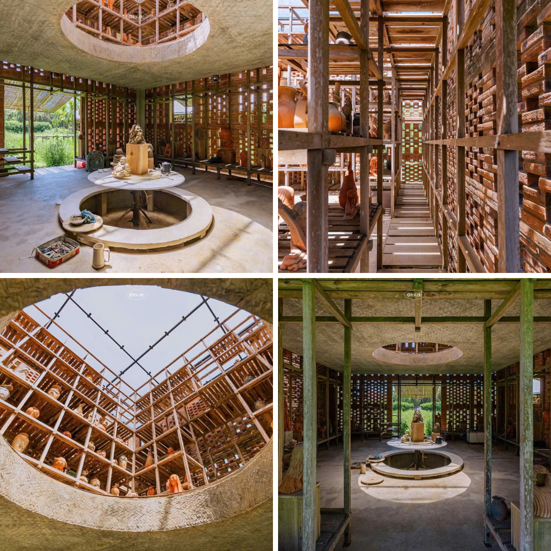 Không gian bên trong xưởng đất nung. (Ảnh: @loi.dc)