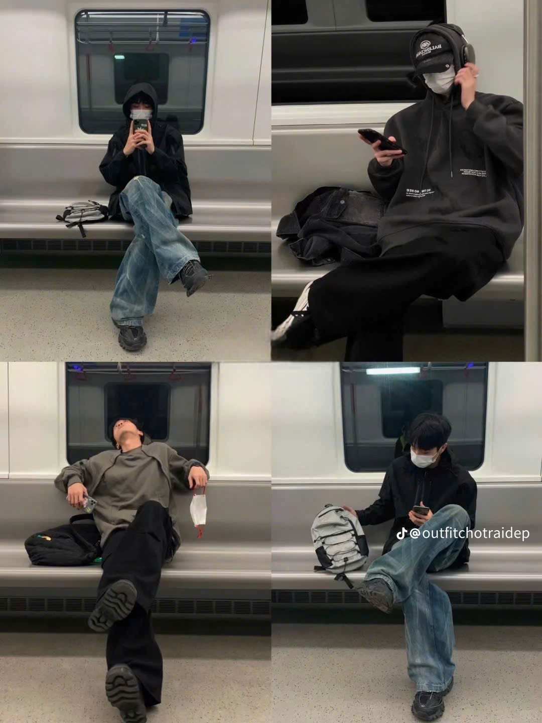 Các dáng ngồi cơ bản trên tàu, chỉ cần giơ máy lên là có ngay ảnh xinh. Ảnh: @outfitchotraidep Các dáng ngồi cơ bản trên tàu, chỉ cần giơ máy lên là có ngay ảnh xinh. Ảnh: @outfitchotraidep