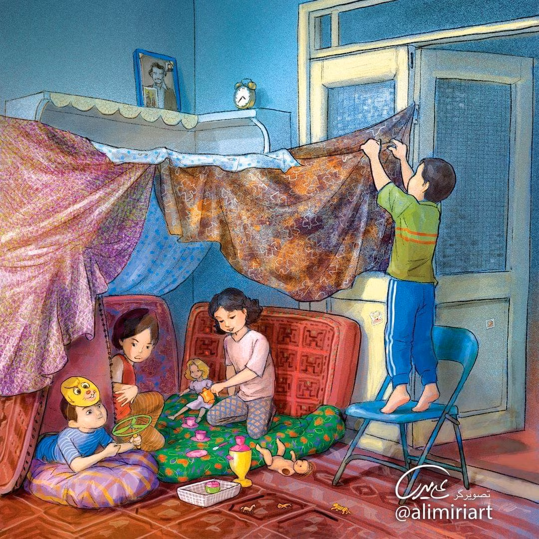 Trò chơi không thể thiếu trong hồi ức tuổi thơ của nhiều người. (Ảnh: alimiriart)