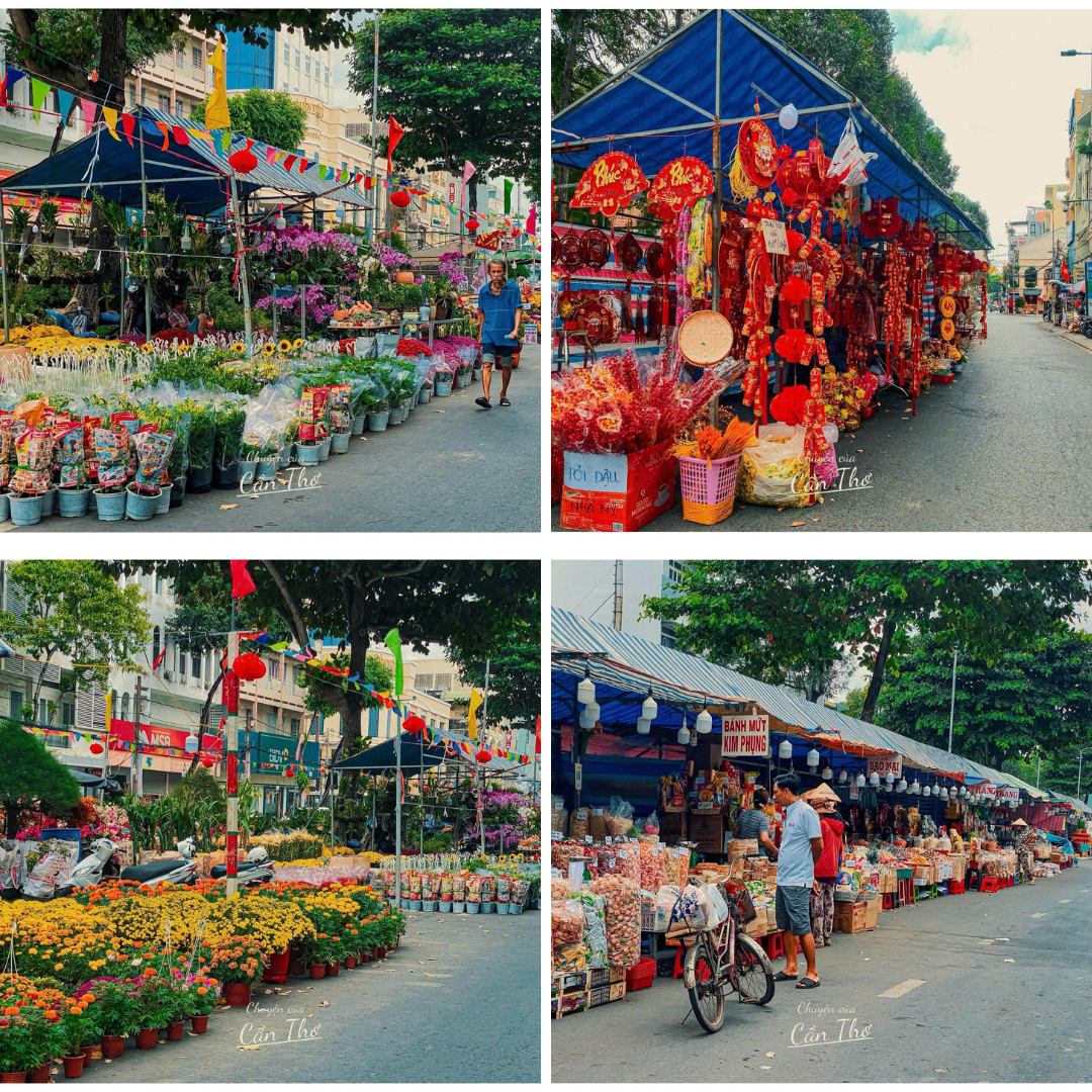 Bến Ninh Kiều ngập tràn sắc Xuân. (Ảnh: Chuyện của Cần Thơ)
