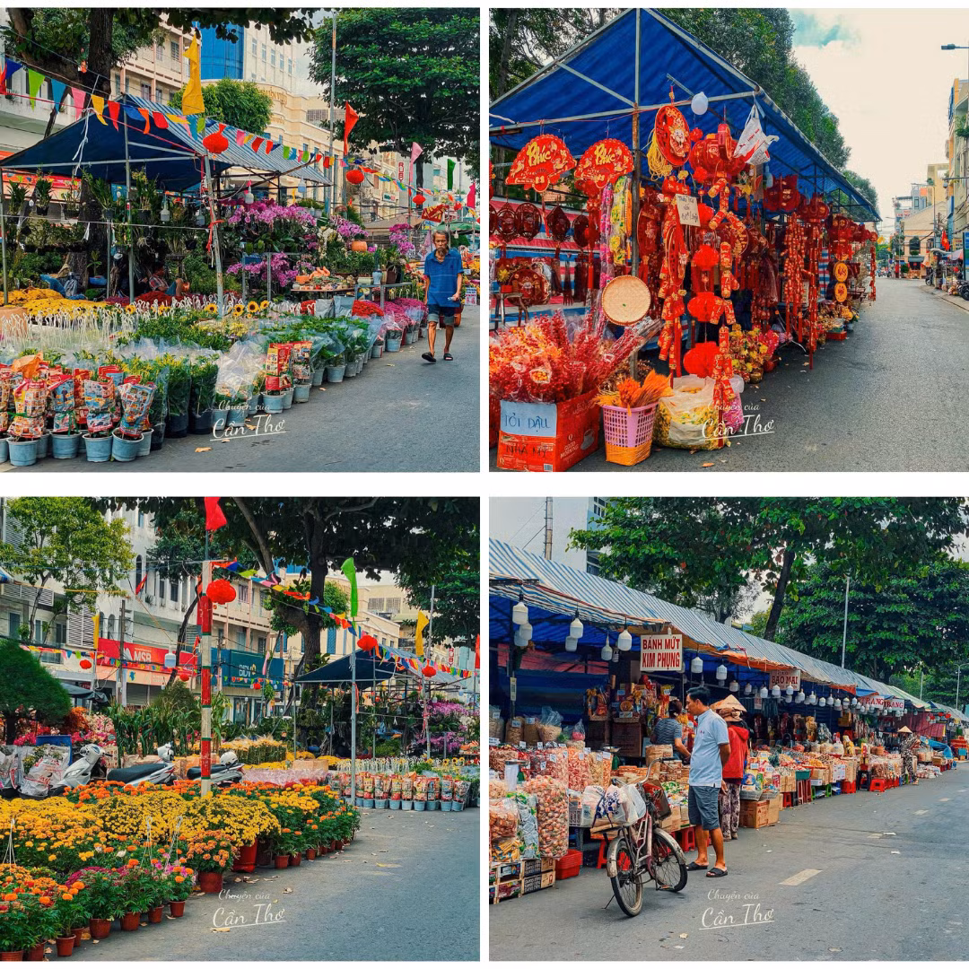 Bến Ninh Kiều ngập tràn sắc Xuân. (Ảnh: Chuyện của Cần Thơ)