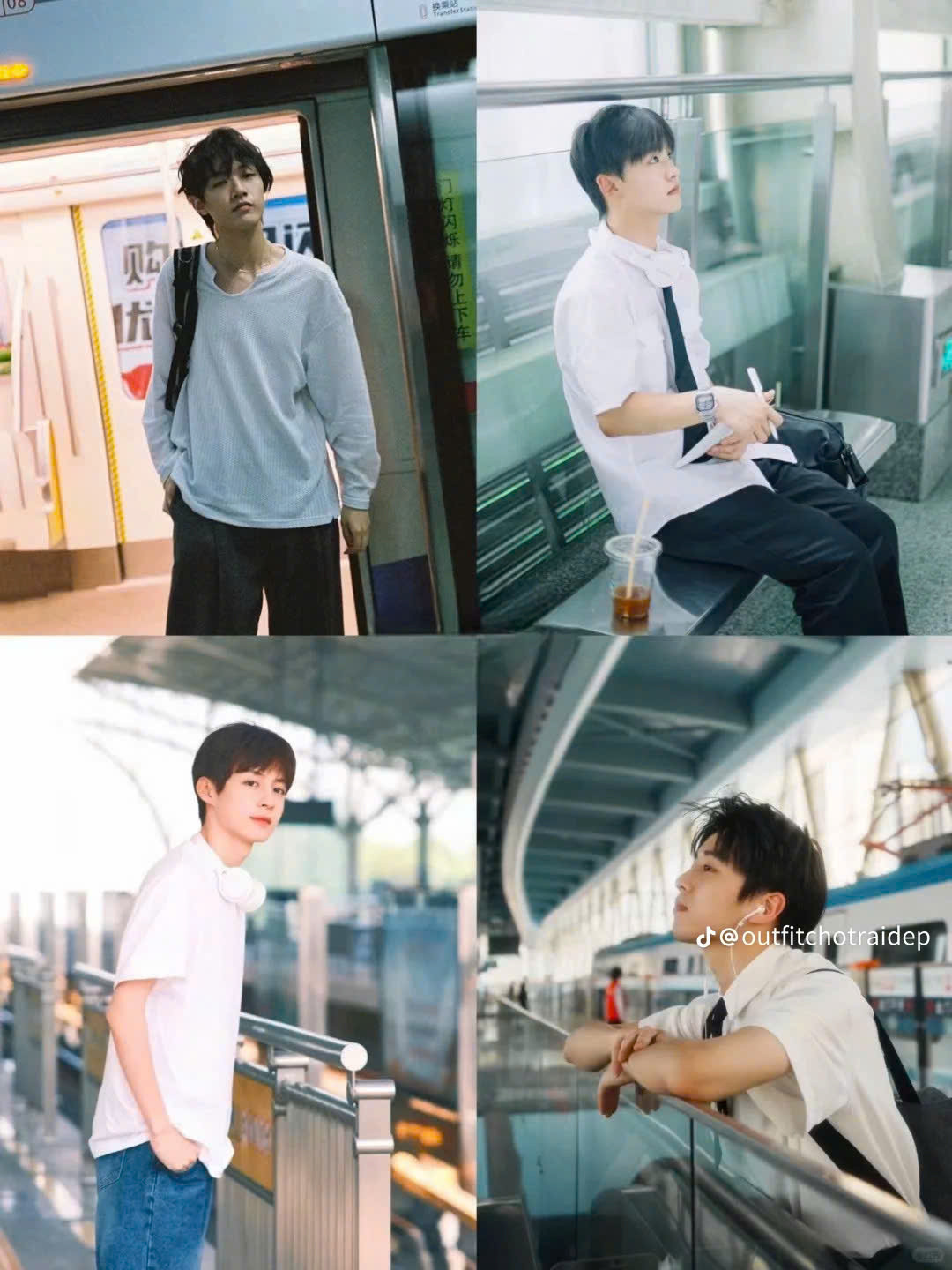 Gợi ý những dáng cơ bản có thể chụp tại khu vực chờ tàu. Ảnh: @outfitchotraidep Gợi ý những dáng cơ bản có thể chụp tại khu vực chờ tàu. Ảnh: @outfitchotraidep