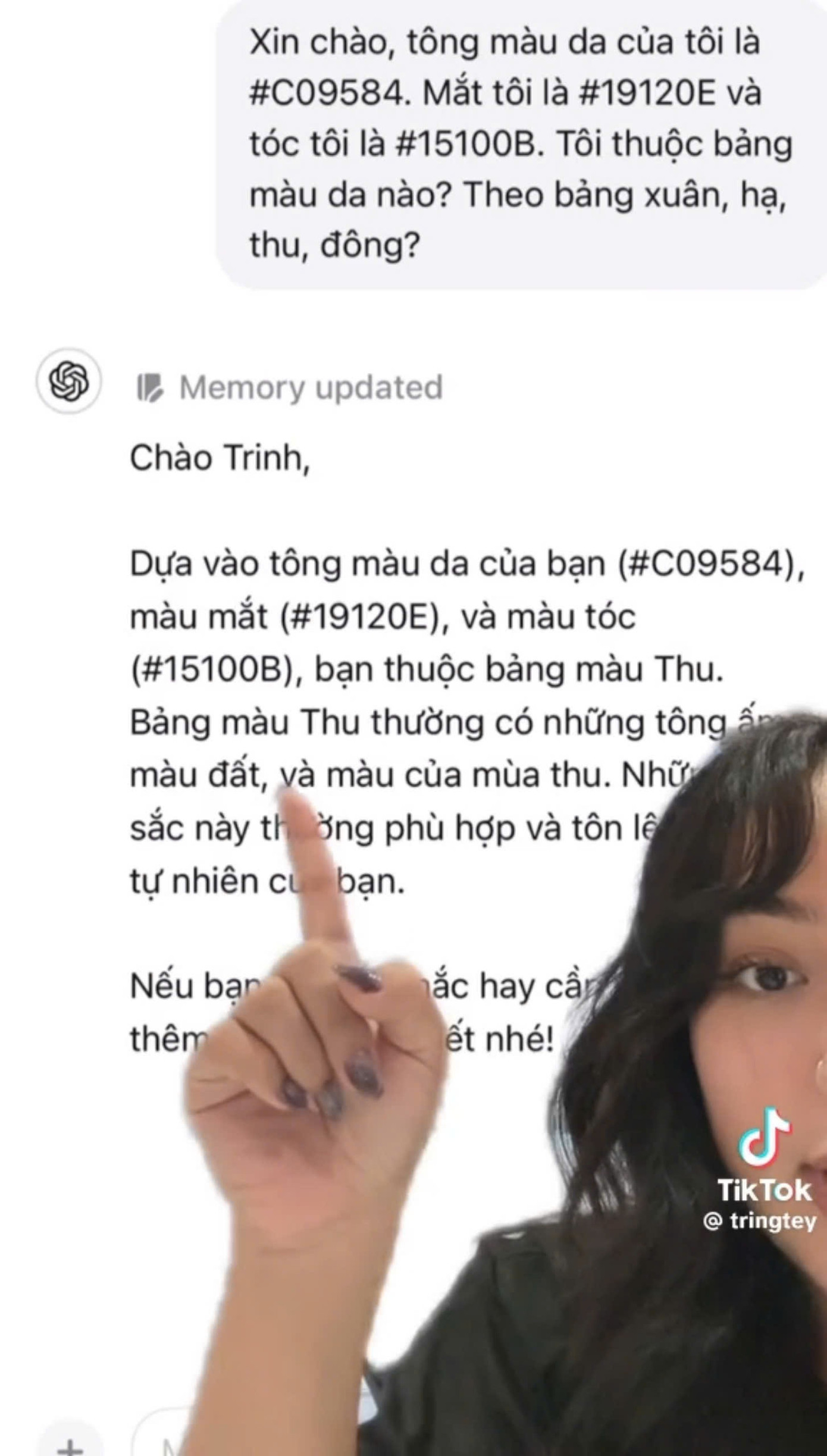 Cần lưu ý xác định chính xác nhất mã màu mắt, da, tóc bởi đây là những yếu tố ảnh hưởng lớn đến kết quả. (Ảnh: @tringtey) Cần lưu ý xác định chính xác nhất mã màu mắt, da, tóc bởi đây là những yếu tố ảnh hưởng lớn đến kết quả. (Ảnh: @tringtey)