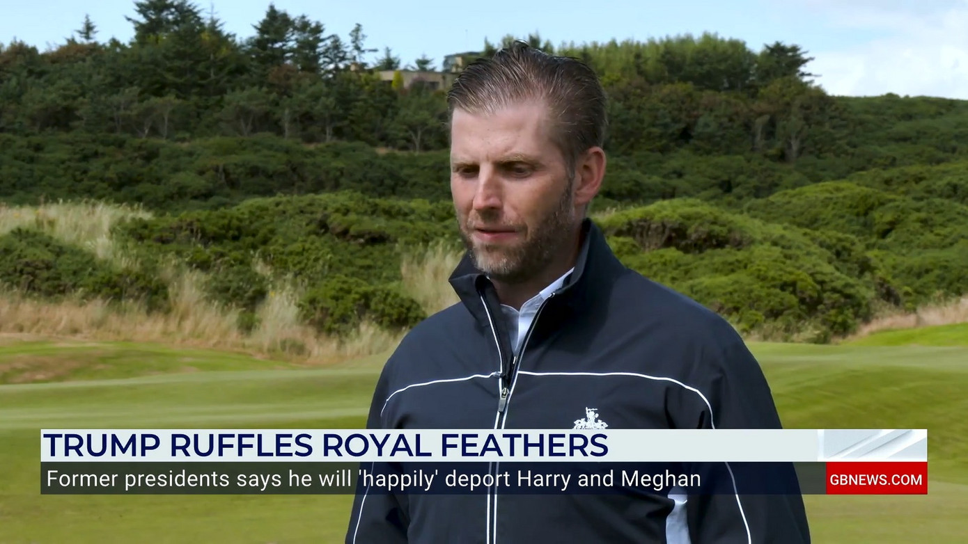 Eric Trump chỉ trích Harry và Meghan trong cuộc phỏng vấn trên GB News. Eric Trump chỉ trích Harry và Meghan trong cuộc phỏng vấn trên GB News.