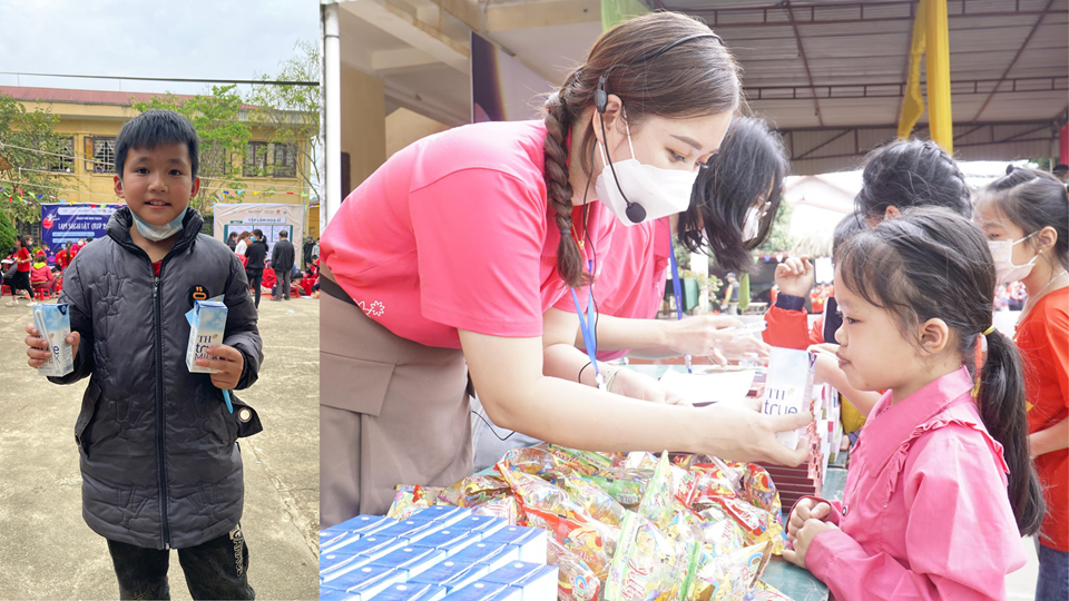 Có đủ 6 dấu hoàn thành 6 trò chơi, bạn Hoan nhanh chóng đến khu vực đổi quà để nhận thưởng cho những nỗ lực của mình. Hoan nhanh trí chọn cho mình 2 hộp sữa TH true MILK và hồ hởi nói: “Con vừa đổi được 2 món quà, con chọn sữa vì uống sữa sẽ giúp con cao lên”. Ngoài sữa, các bạn học sinh còn có thể nhận vở ô li, bút sáp, bánh kẹo, v.v.