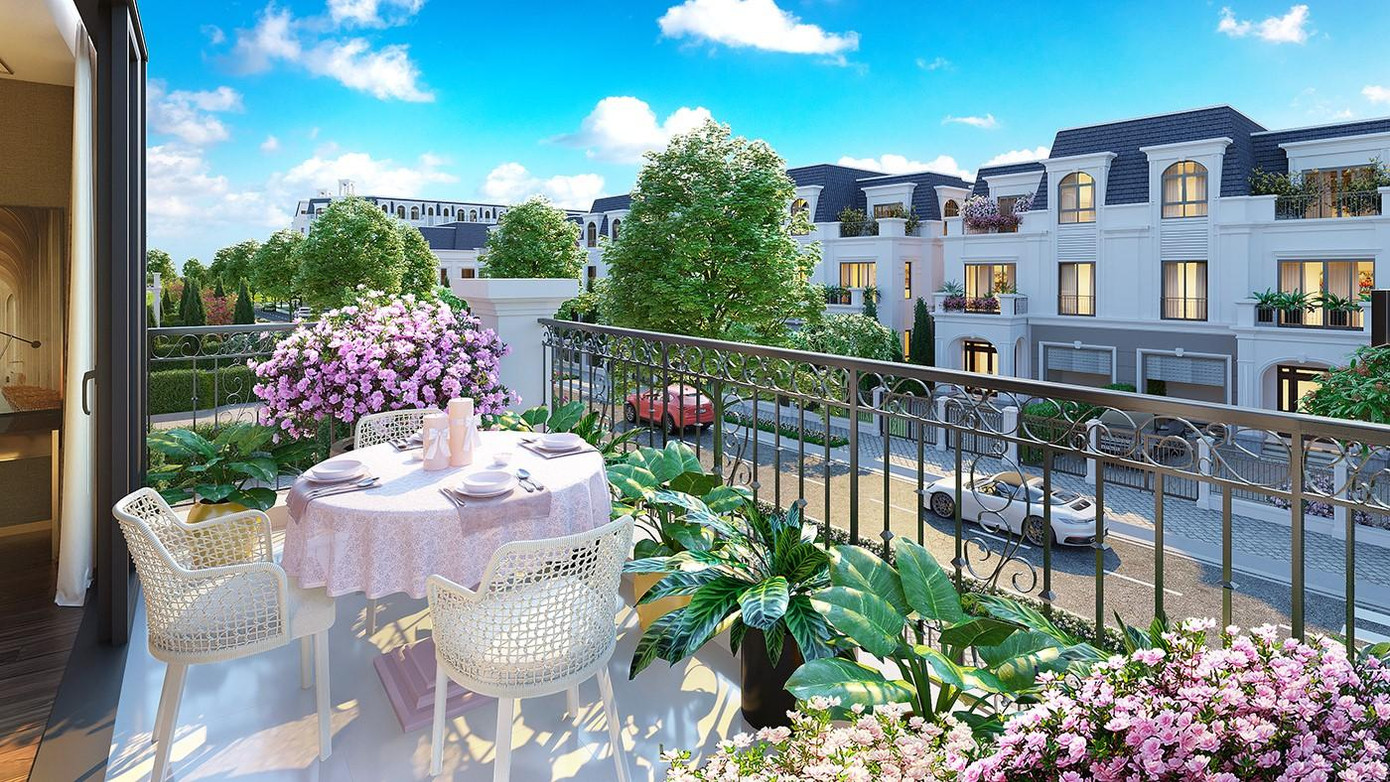 Ban công ngập tràn sắc hoa và hòa mình vào thiên nhiên (Các thiết kế cảnh quan mang tính chất minh hoạ)