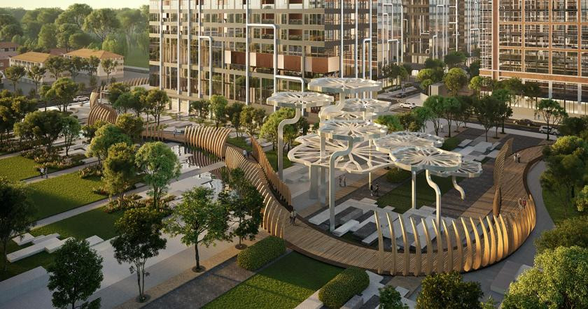 Thiết kế cảnh quan mang đậm giá trị văn hóa- lịch sử tại quảng trường Grand Marina, Saigon. Ảnh: Masterise Homes