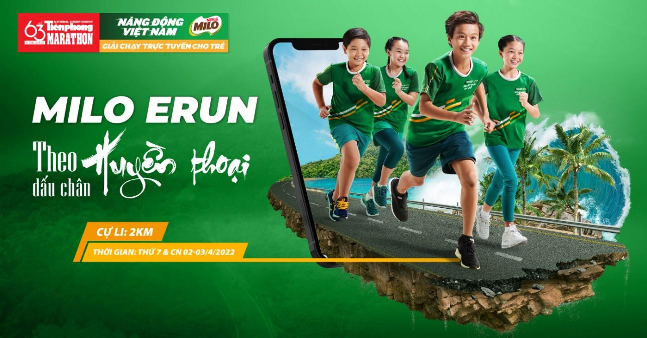 Giải chạy bộ trực tuyến MILO Erun được Nestlé MILO tổ chức song hành cùng Tiền Phong Marathon 2022 với chủ đề “Theo dấu chân huyền thoại”. Giải chạy bộ trực tuyến MILO Erun được Nestlé MILO tổ chức song hành cùng Tiền Phong Marathon 2022 với chủ đề “Theo dấu chân huyền thoại”.