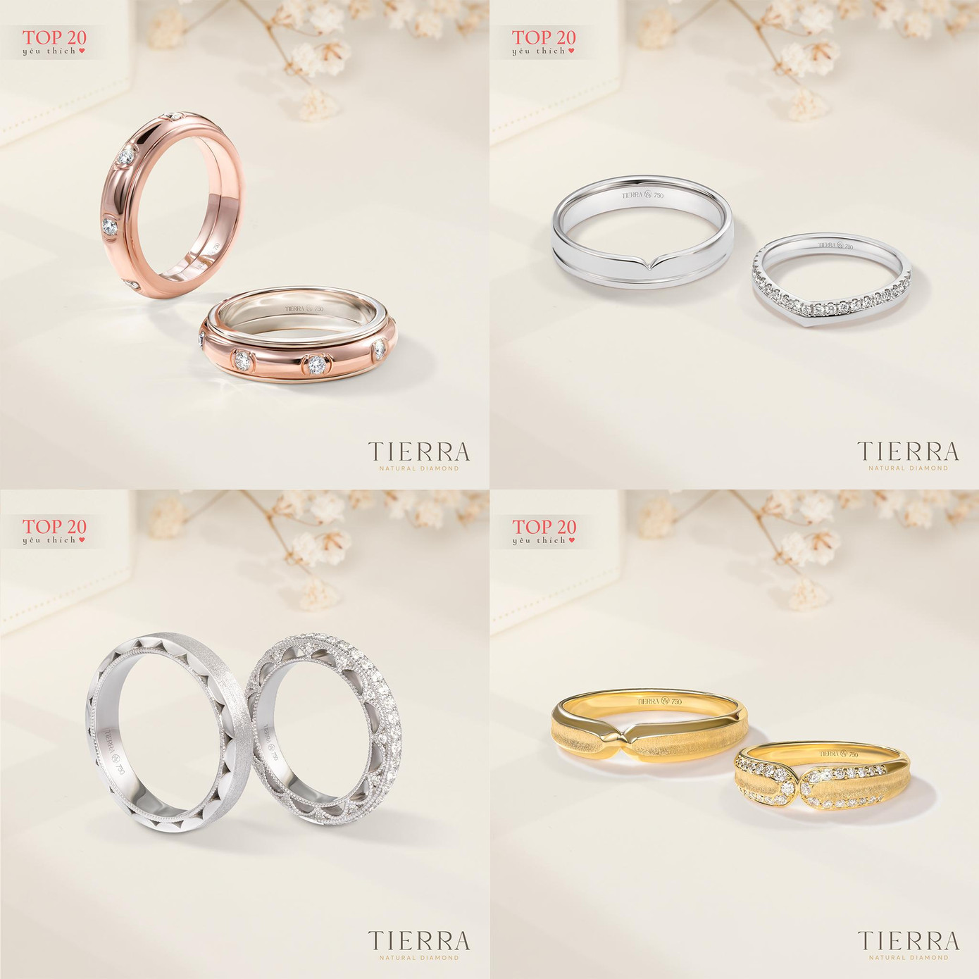 Nhẫn cưới Vintage - Crown - NCC5009 - NCC8003 - NCC9010 - NCC9002