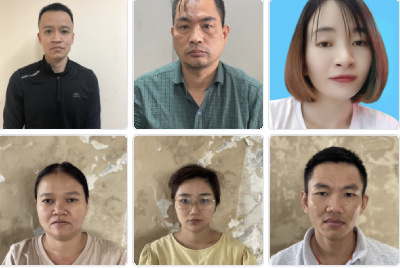 Các bị can bị khởi tố cùng với ông Phan Quốc Việt. Ảnh: B.C.A Các bị can bị khởi tố cùng với ông Phan Quốc Việt. Ảnh: B.C.A