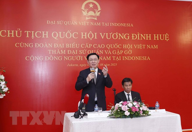 Chủ tịch Quốc hội Vương Đình Huệ phát biểu. (Ảnh: Doãn Tấn/TTXVN)