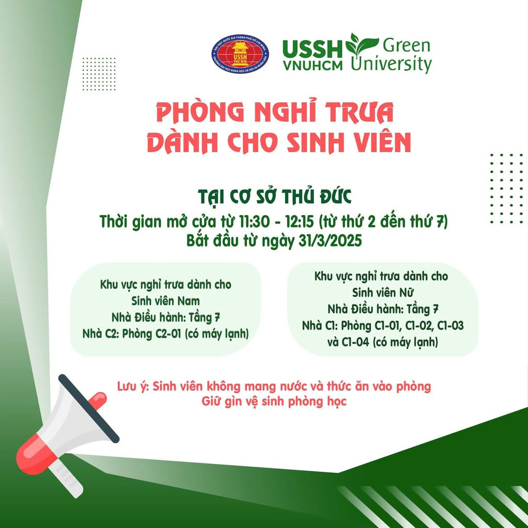 Thông báo được đăng tải trên các kênh thông tin của USSH. Ảnh: Fanpage Trường Đại học Khoa học Xã hội và Nhân văn - Đại học Quốc gia TP.HCM Thông báo được đăng tải trên các kênh thông tin của USSH. Ảnh: Fanpage Trường Đại học Khoa học Xã hội và Nhân văn - Đại học Quốc gia TP.HCM