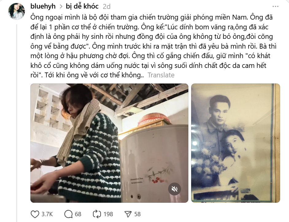 Bài đăng trên Threads của Ngọc Lam. - Ảnh chụp màn hình