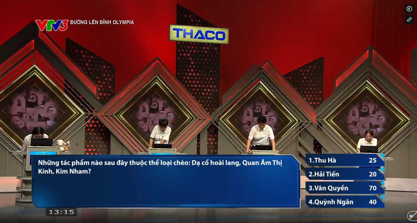 Các thí sinh trong phần thi Khởi động. Các thí sinh trong phần thi Khởi động.