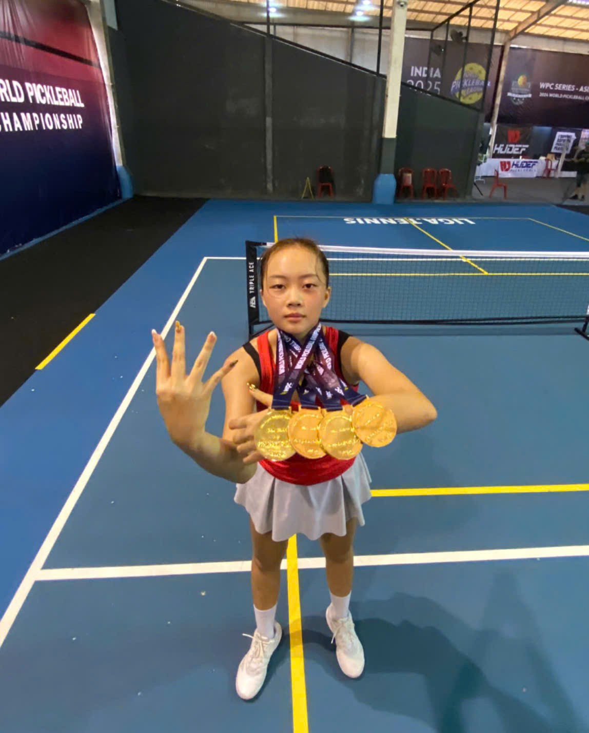 Sophia tập luyện chăm chỉ, theo đuổi Pickleball một cách nghiêm túc. Ảnh: NVCC Sophia tập luyện chăm chỉ, theo đuổi Pickleball một cách nghiêm túc. Ảnh: NVCC