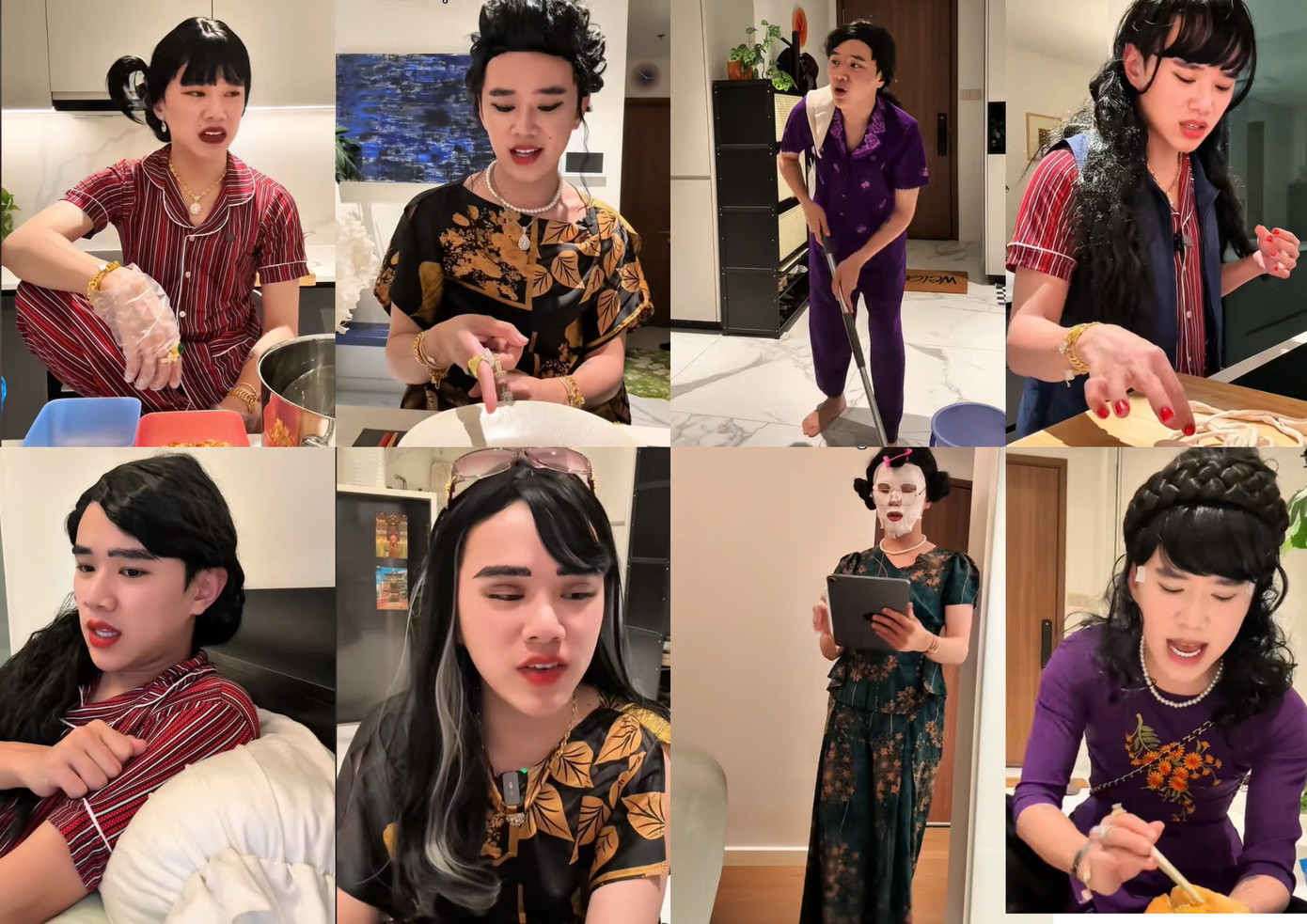 Nhiều người xem không chỉ thích thú trước nội dung mà còn là sự chỉn chu trong các hình tượng "bà mẹ" của Con Cò Đây. Ảnh chụp màn hình