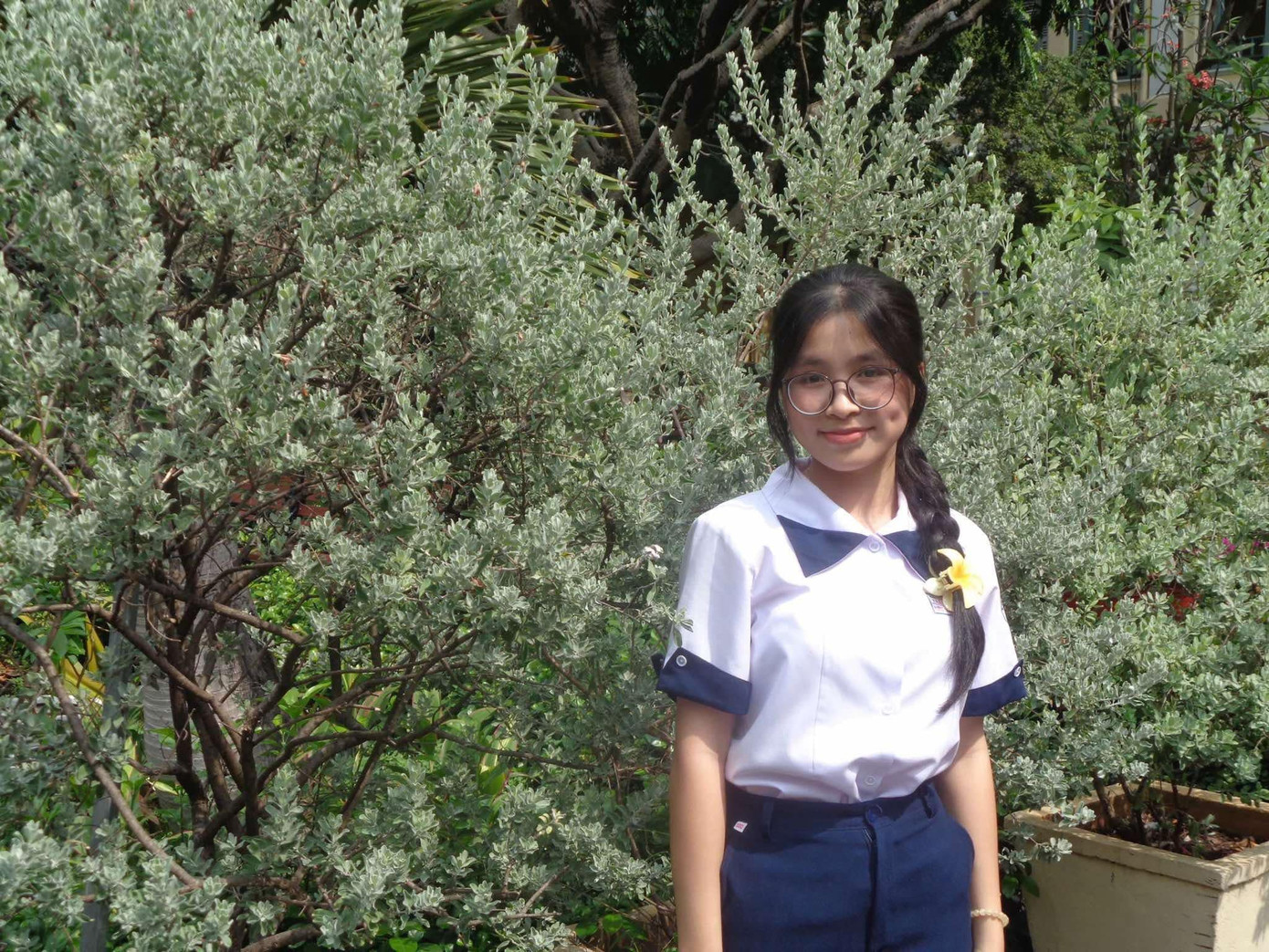 Kỉ niệm đáng nhớ nhất đối với Duyên là chuyến đi Vũng Tàu tham gia Kì thi Olympic truyền thống 30/4 lần thứ 28. Ảnh: NVCC