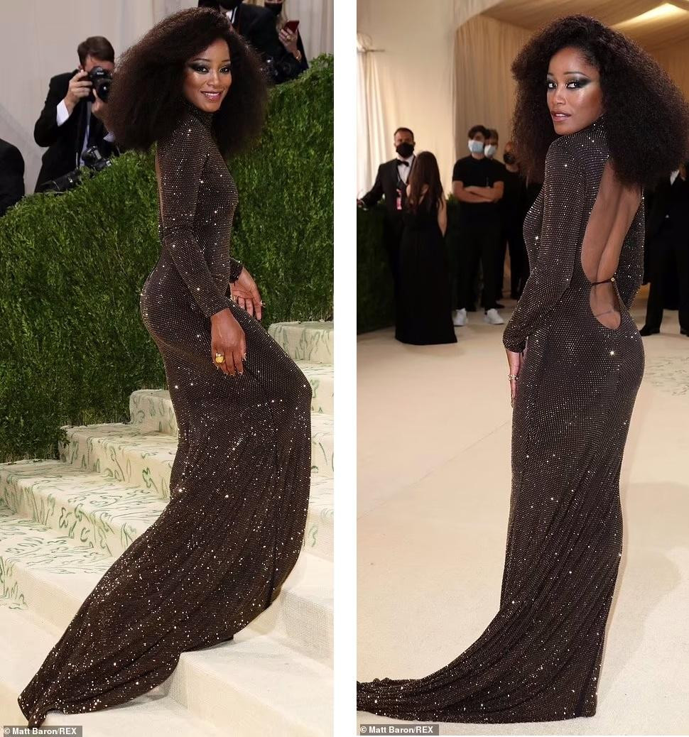 Nữ ca sĩ Keke Palmer gợi cảm với đầm khoét lưng.