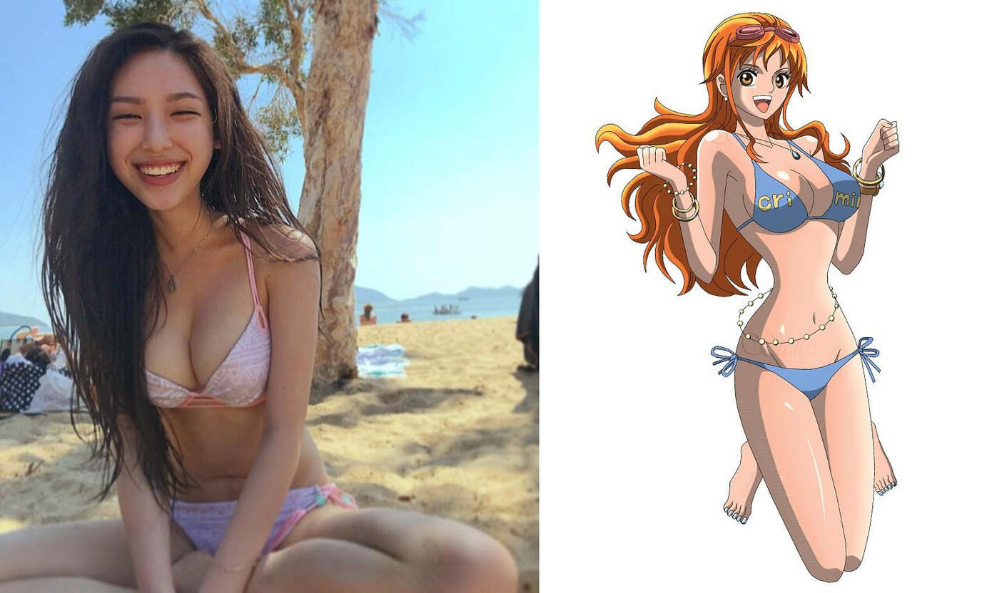 Trong khi đó, vóc dáng lại như phiên bản đời thực của Nami - nhân vật trong bộ truyện tranh Nhật Bản đình đám One Piece, với vòng một căng tràn, eo bé xíu và đôi chân dài thẳng tắp.