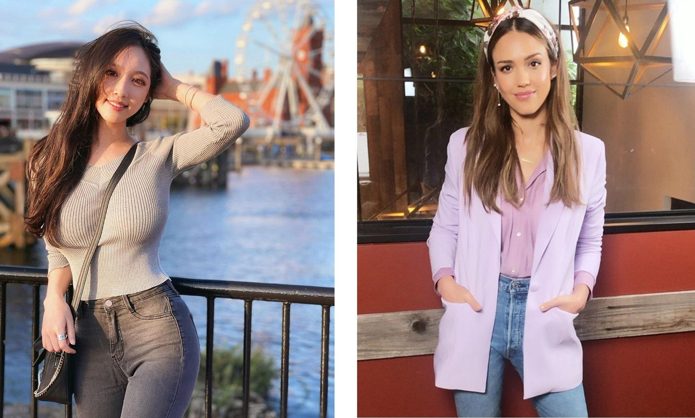 Cô được khen hao hao giống "Thiên thần bóng đêm" Jessica Alba.