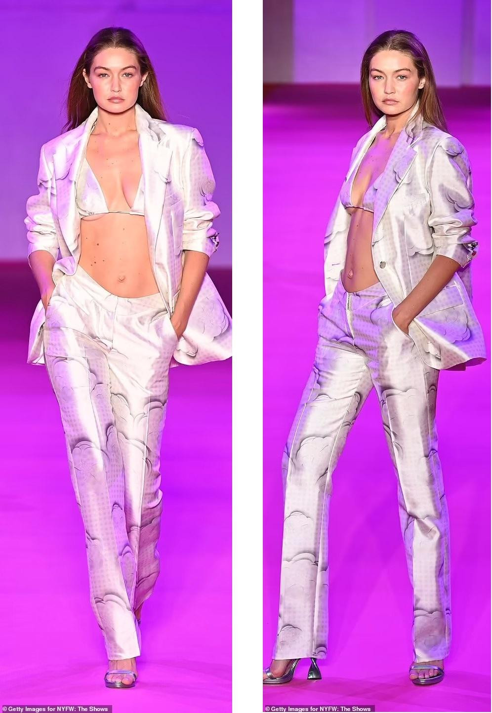 Trở lại công việc sau gần một năm sinh con đầu lòng, Gigi nhanh chóng lấy lại phong độ và "đắt show" trong Tuần lễ Thời trang New York 2021. Người đẹp sinh năm 1995 liên tục xuất hiện trong các show diễn của Moschino, Michael Kors hay mới đây nhất là Brandon Maxwell...