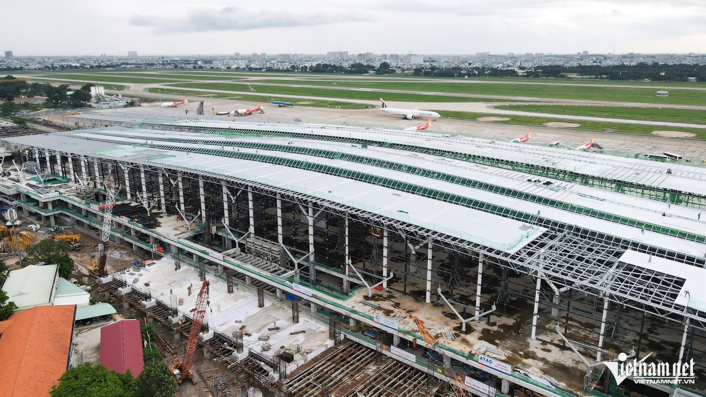 Đến nay nhà ga T3 Tân Sơn Nhất đã đạt 70% tổng khối lượng Ảnh: T.K Đến nay nhà ga T3 Tân Sơn Nhất đã đạt 70% tổng khối lượng Ảnh: T.K