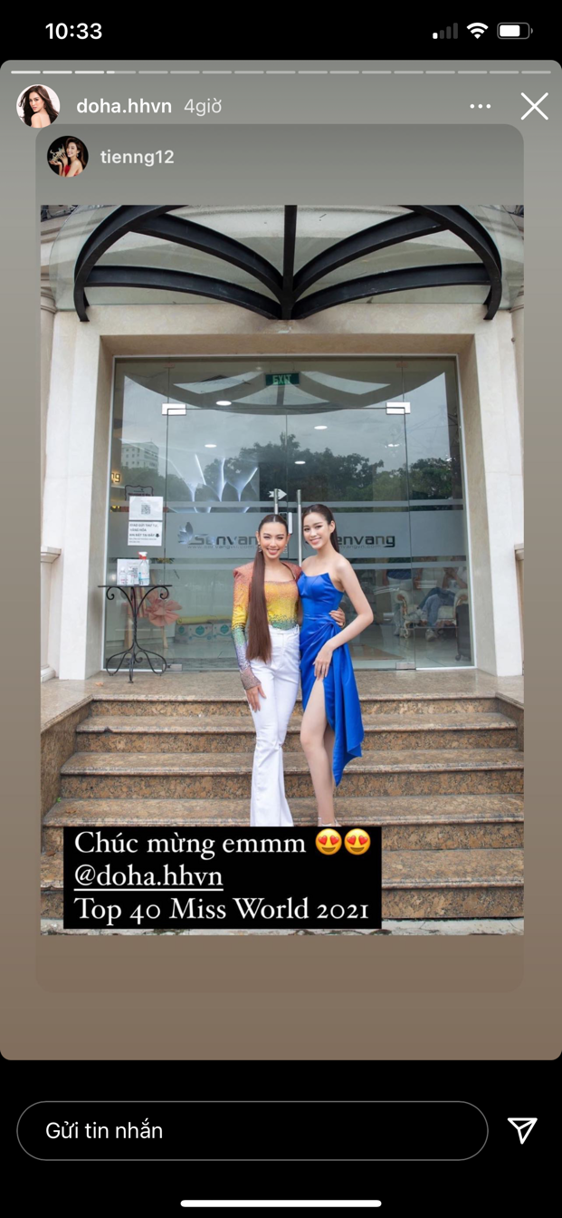 Dàn Hoa hậu, Á hậu đồng loạt chúc mừng Đỗ Thị Hà.