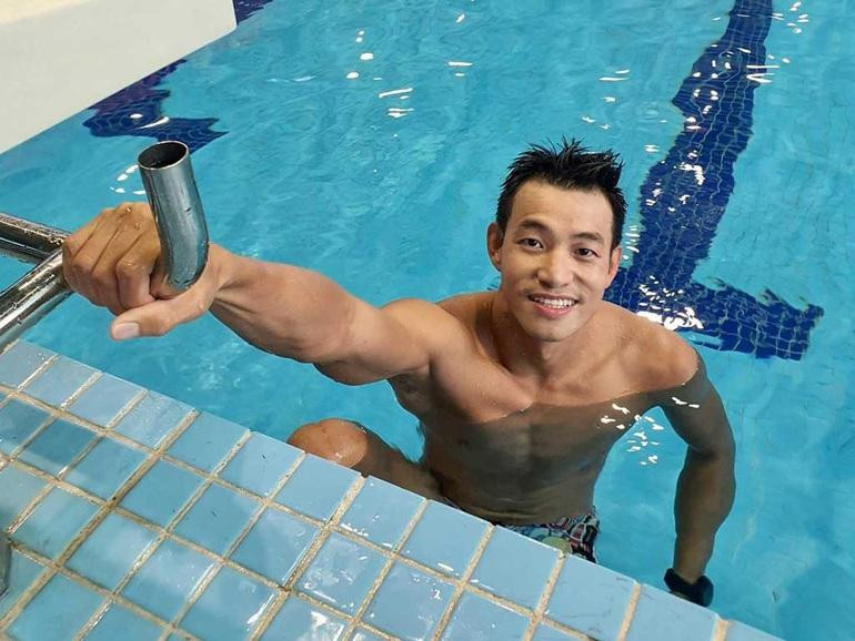 Anh Huy đam mê bơi lội từ nhỏ (Ảnh FB: Trịnh Vũ Anh Huy).