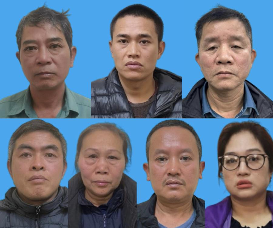 Nhóm các đối tượng bị bắt giữ. Ảnh CACC
