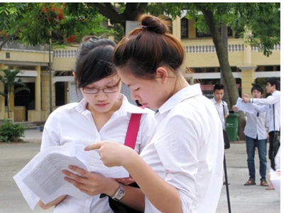 Học sinh sau giờ thi tốt nghiệp THPT